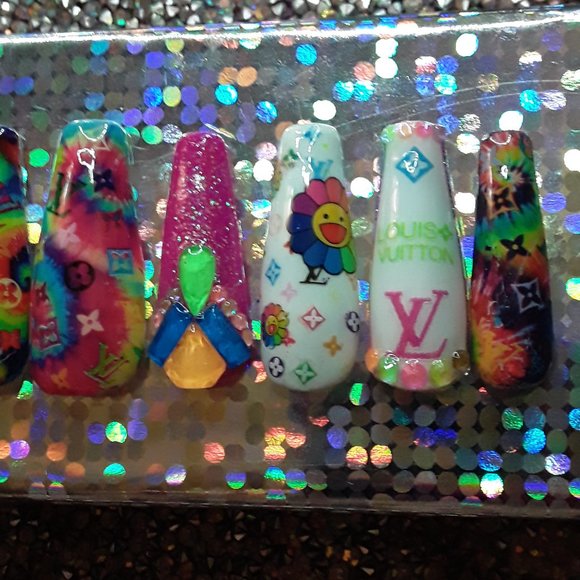 Handmade Hard Gel XL Coffin Press On Nails - Picture 6 of 9